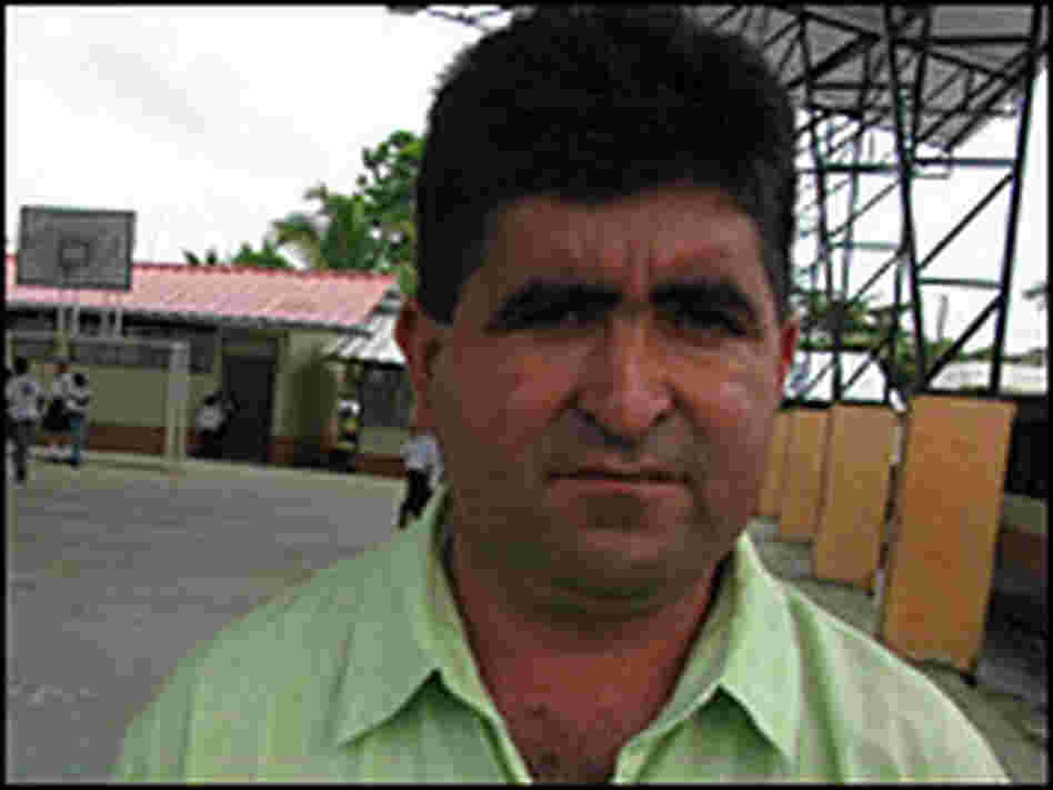 Wilmo Moreta says he is suffering health problems because of the polluted Napo river