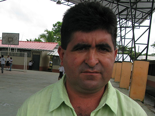 Wilmo Moreta says he is suffering health problems because of the polluted Napo river