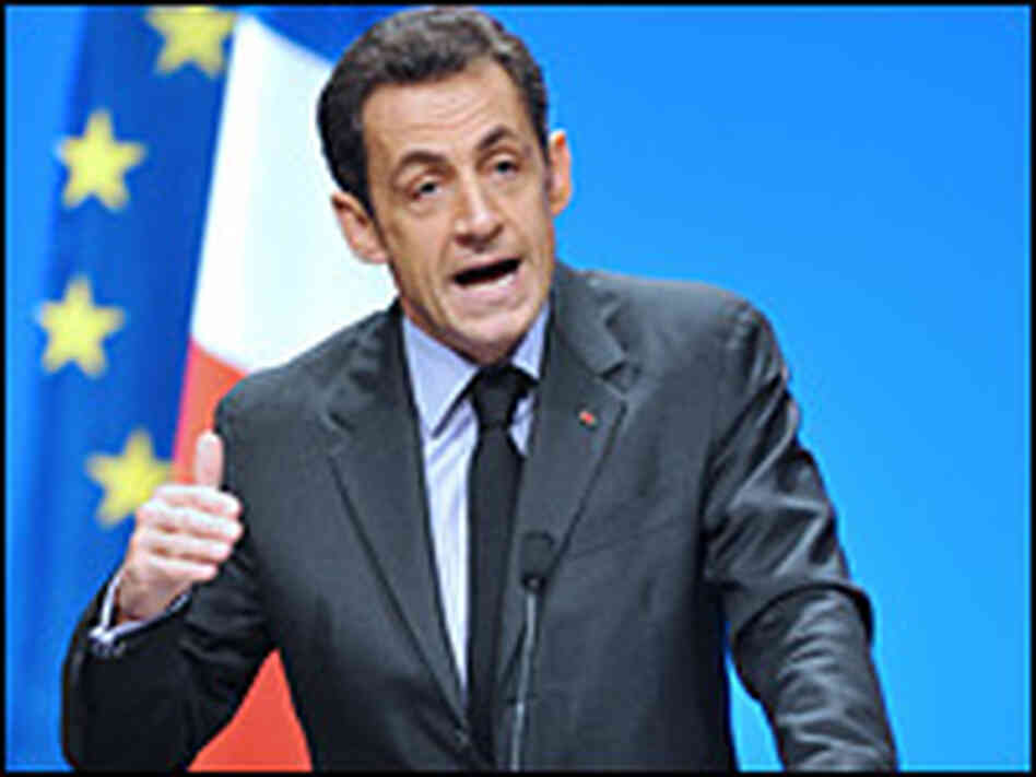 French President Nicolas Sarkozy delivers a speech focusing on equal opportunity