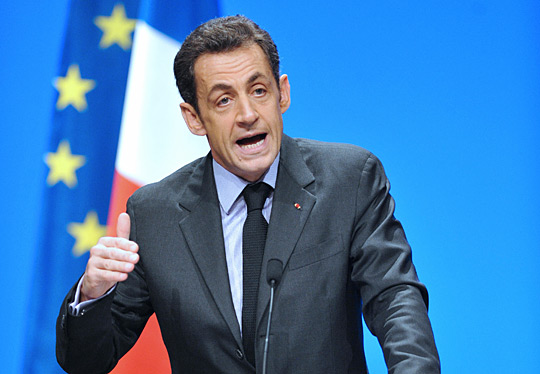 French President Nicolas Sarkozy delivers a speech focusing on equal opportunity