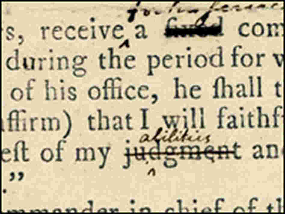 First printed copy of draft Constitution, Aug. 6, 1787, annotated by George Washington and others. First printed copy of draft Constitution, Aug. 6, 1787, annotated by George Washington and others.