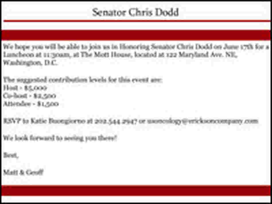 Invitation to Dodd luncheon.