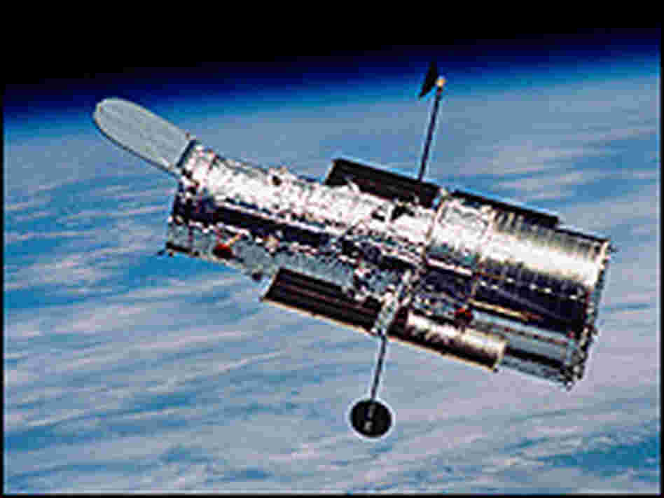 A view of the Hubble Space Telescope as it orbits Earth.