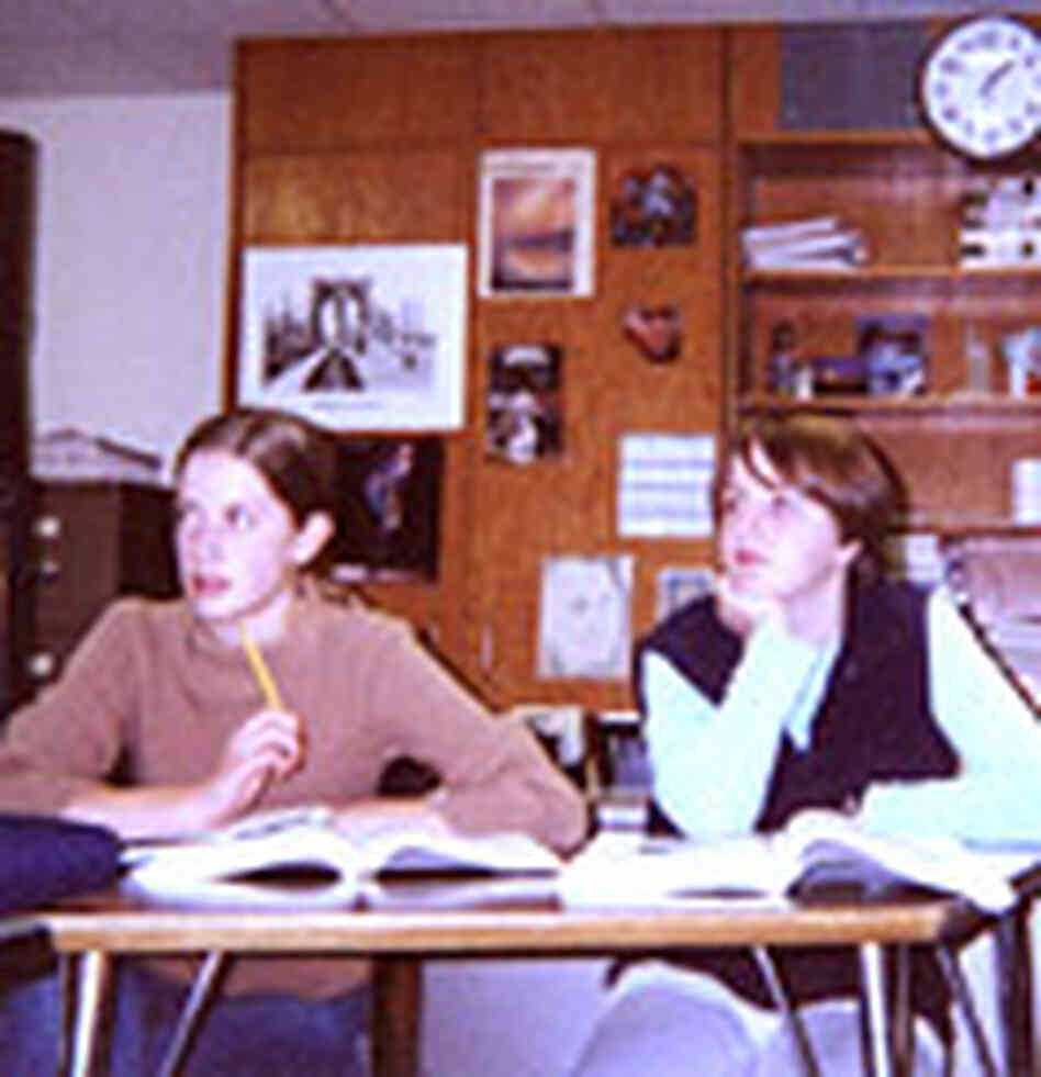 Elyse Terry and Kim Miner in class Elyse Terry and Kim Miner in class