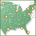 Map of calls to the Hidden Kitchens hotline. Credit: Geoffrey Gaudreault, NPR