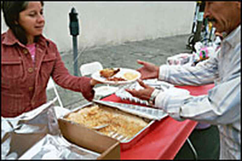 Food from Chapalita is served up at a get-out-the-vote event in Los Angeles. Food from Chapalita is served up at a get-out-the-vote event in Los Angeles.