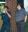 Plant workers on a coffee break