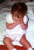 Cara Gerhard, at age one, beginning a lifetime of exasperation.