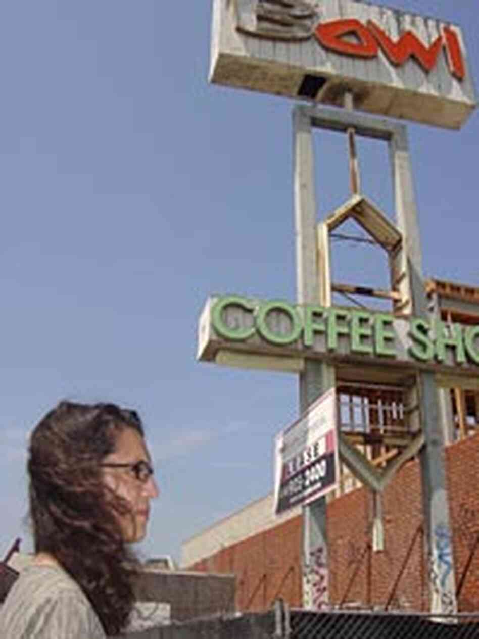 Author Nina Revoyr outside the now-defunct Holiday Bowl in L.A.'s Crenshaw District. Author Nina Revoyr outside the now-defunct Holiday Bowl in L.A.'s Crenshaw District.