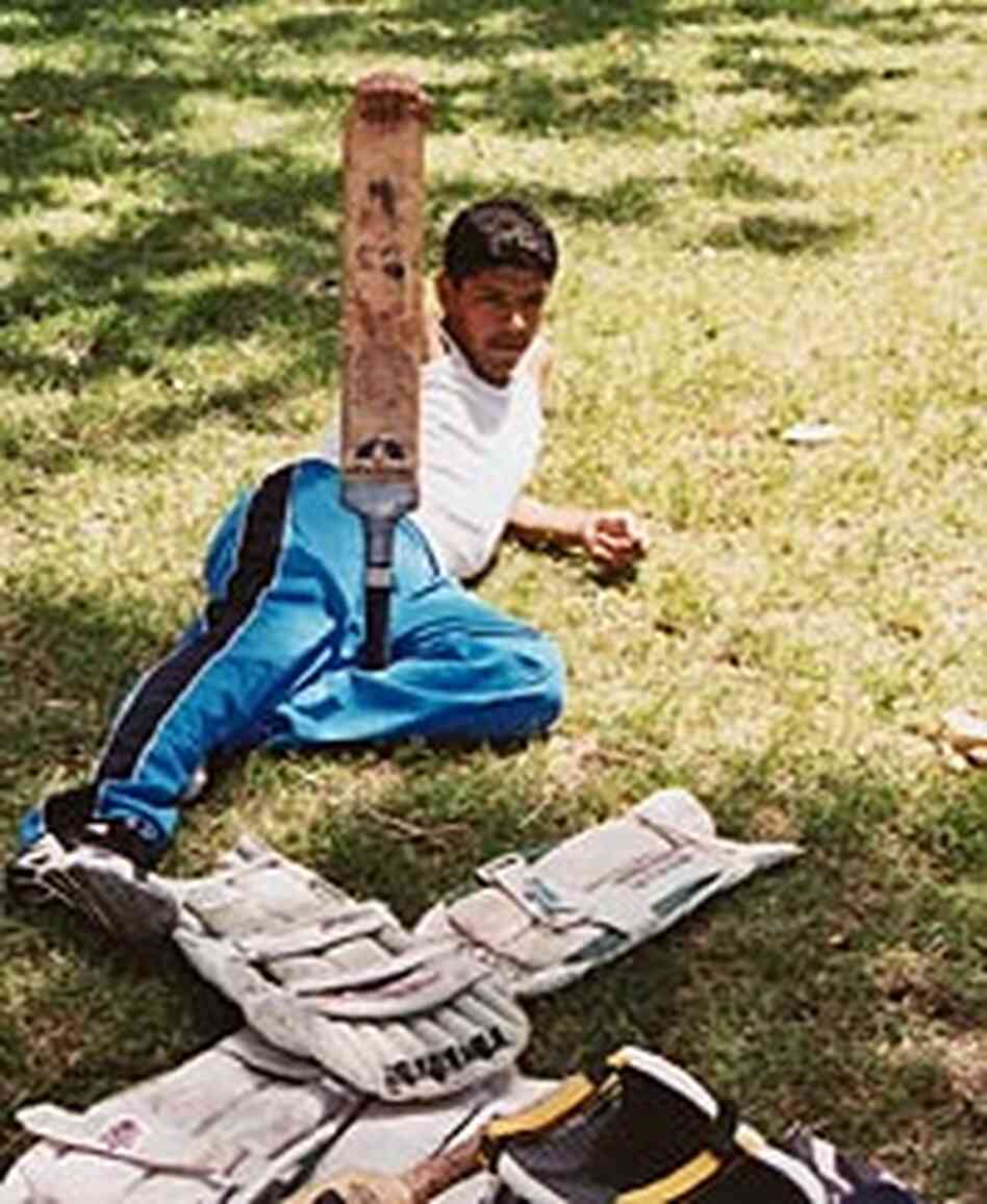 Compton Homies batsman Joseph Coborubio takes a break from the cricket action. Compton Homies batsman Joseph Coborubio takes a break from the cricket action.