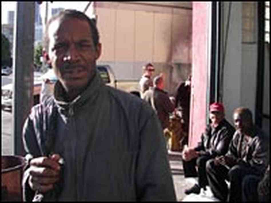 Skid Row resident "Stoney" House. Skid Row resident "Stoney" House.