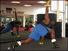 Blanks leads his class through some stretches at his exercise studio in Studio City, Calif. Blanks leads his class through some stretches at his exercise studio in Studio City, Calif.