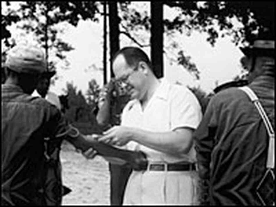 U.S. Public Health Service study subject receives an injection.