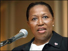 Then-Democratic presidential candidate Carol Moseley Braun in 2003. Then-Democratic presidential candidate Carol Moseley Braun in 2003.