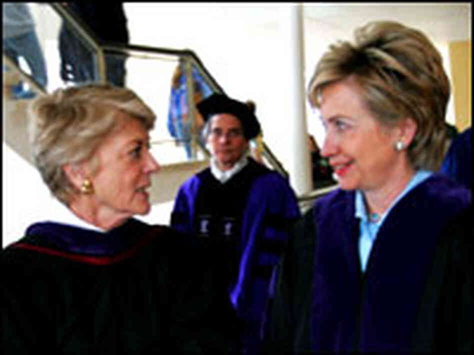 Ferraro talks with longtime friend Sen. Hillary Rodham Clinton (D-NY). Ferraro talks with longtime friend Sen. Hillary Rodham Clinton (D-NY).