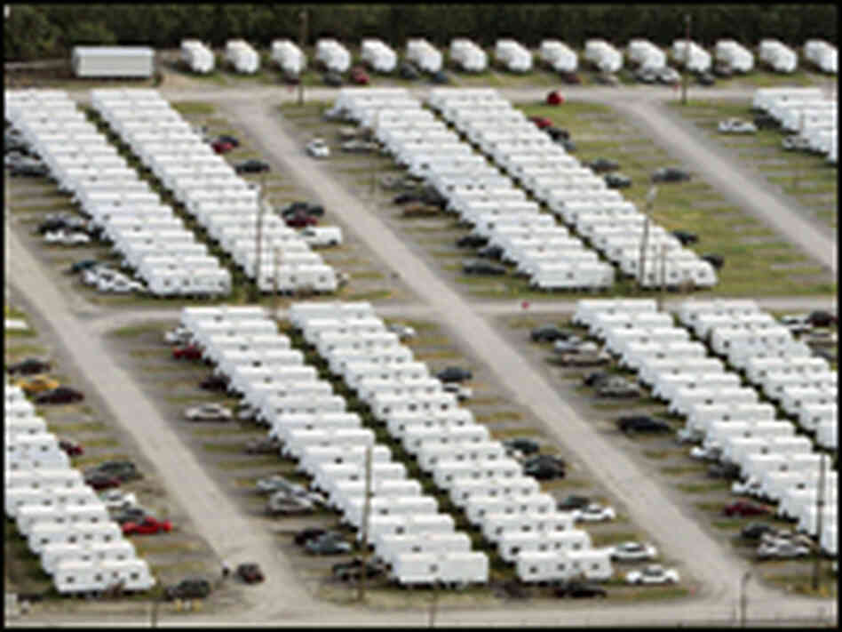 A large FEMA trailer park A large FEMA trailer park
