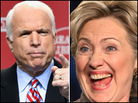 Sen. John McCain (left) and Sen. Hillary Clinton (right) Sen. John McCain (left) and Sen. Hillary Clinton (right)