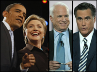 Obama, Clinton, McCain and Romney