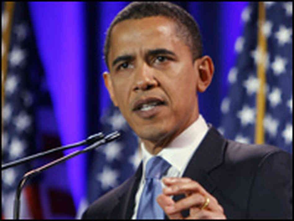Barack Obama gives a speech. Barack Obama gives a speech.