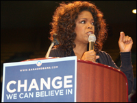Oprah at an Obama fundraiser