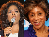 Oprah Winfrey and Marla Gibbs