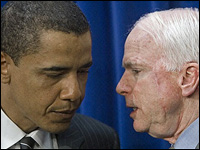 Barack Obama and John McCain