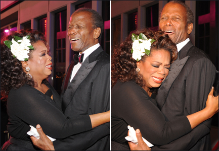 Oprah Winfrey and Sidney Poitier