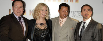 Jon Favreau, Gwyneth Paltrow, Terrence Howard, Robert Downey Jr.