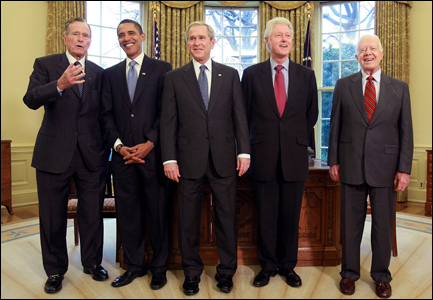 President-elect Barack Obama joins U.S. living presidents for lunch