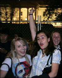 Supporters of then President-elect Barack Obama