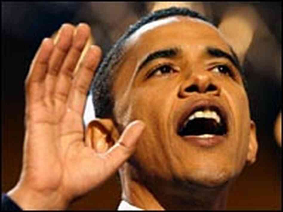 Barack Obama addresses the Democratic National Convention, July 27, 2004. Barack Obama addresses the Democratic National Convention, July 27, 2004.