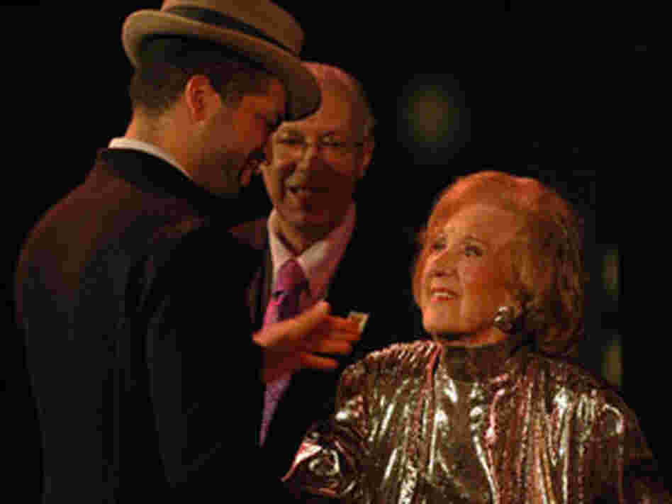 Jason Moran greets Marian McPartland (300) Jason Moran greets Marian McPartland (300)