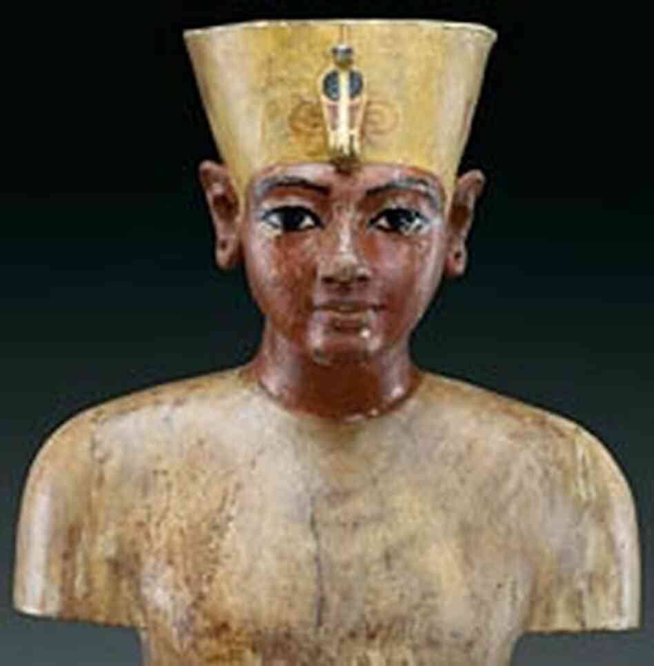 A bust of Tutankhamun portrays the child king as a robust young leader. A bust of Tutankhamun portrays the child king as a robust young leader.