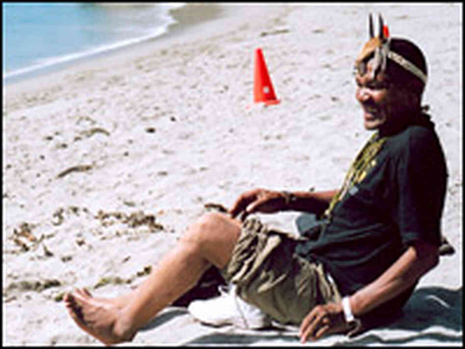 Bushman Roy Sesana on the beach in Malibu, Calif. Bushman Roy Sesana on the beach in Malibu, Calif.