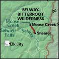 Detail of NGS map of Selway-Bitterroot Wilderness