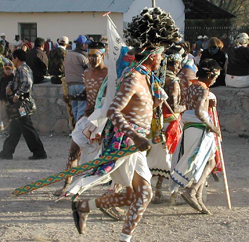 Dancing in the church plaza in Norogachi, Mexico.
