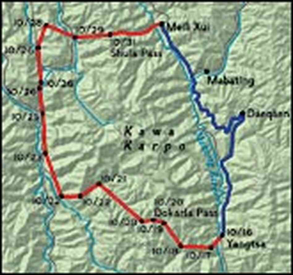 Click the smaller map above to chart Bill McQuay's journey.