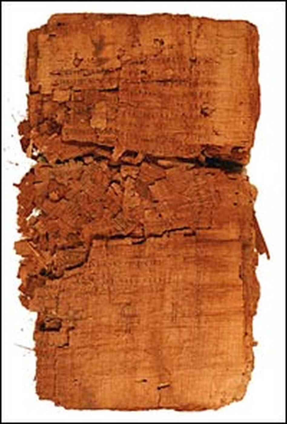 The codex containing the Gospel of Judas was torn and crumbling before conservation work began. The codex containing the Gospel of Judas was torn and crumbling before conservation work began.