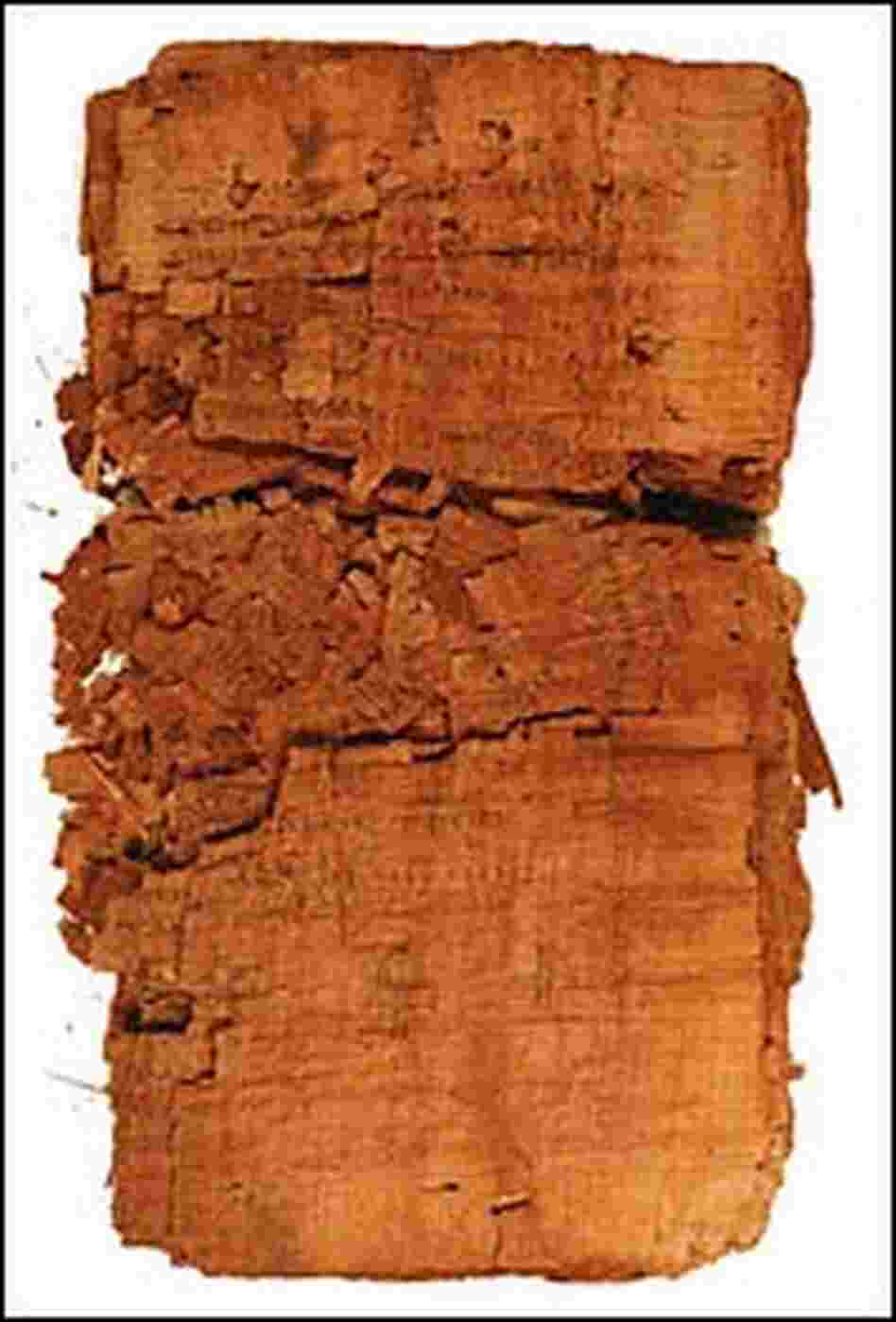 The codex containing the Gospel of Judas was torn and crumbling before conservation work began. The codex containing the Gospel of Judas was torn and crumbling before conservation work began.