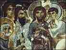 Turkish ceiling fresco depicts the moment of Jesus' betrayal.