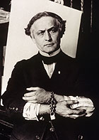 Escape artist Harry Houdini in handcuffs, photographed on Feb. 27, 1918.