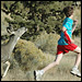 Kevin Cox, trying to outrun a deer. Credit: Dennis J. Oliphant