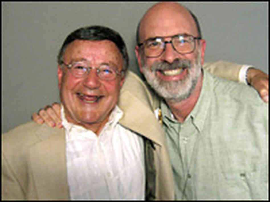 Former baseball announcer Charlie Brotman, left, with friend Tom Wiener. Former baseball announcer Charlie Brotman, left, with friend Tom Wiener.