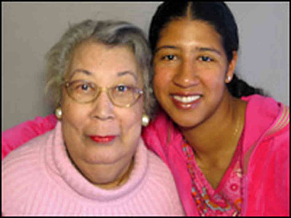 Peggy Edwards, left, with her granddaughter, Cinema Wood, during their visit to StoryCorps. Peggy Edwards, left, with her granddaughter, Cinema Wood, during their visit to StoryCorps.