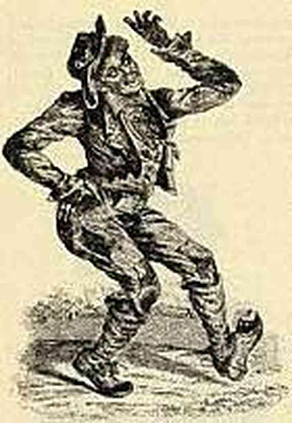 A woodcut print of famous white minstrel T.D. Rice A woodcut print of famous white minstrel T.D. Rice