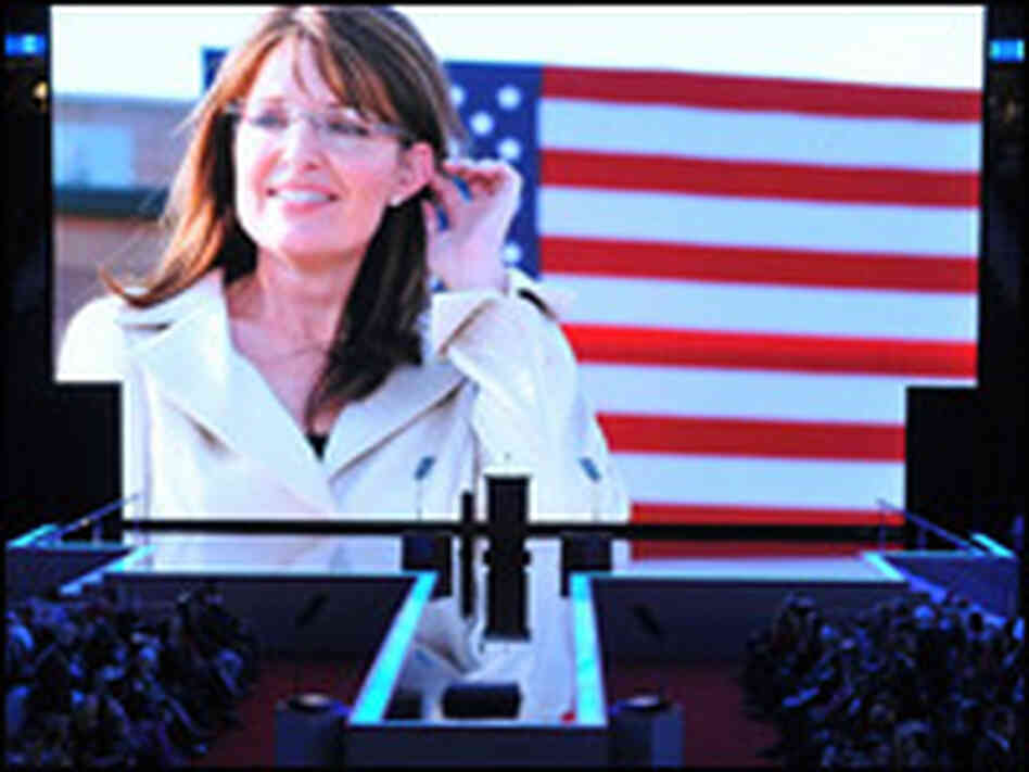 Palin on jumbo screen. PAUL J. RICHARDS/AFP/Getty Images Palin on jumbo screen. PAUL J. RICHARDS/AFP/Getty Images