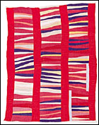 Bars and String-Piece Columns, 1950s, cotton, 95x76 inches, by Jessie T. Pettway (b. 1929)