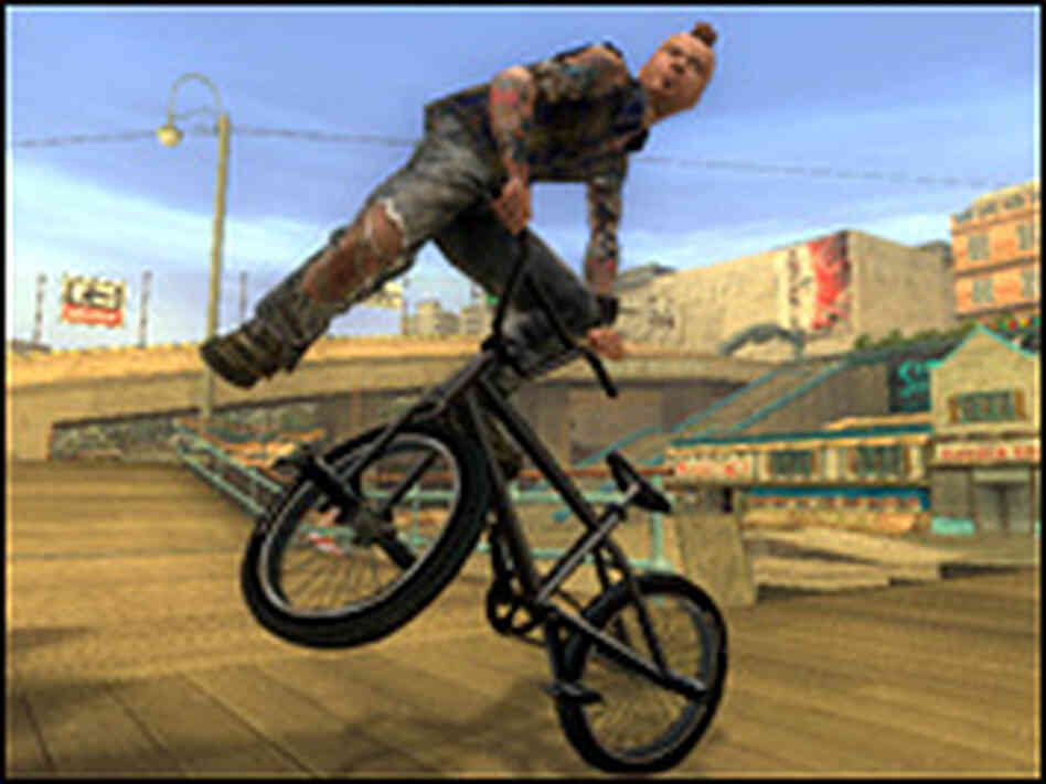 Scene from Tony Hawk's American Wasteland video game. Scene from Tony Hawk's American Wasteland video game.