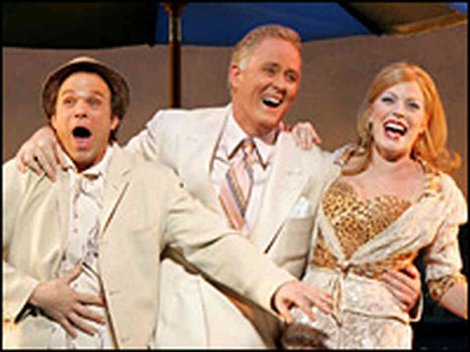 John Lithgow, center, in 'Dirty Rotten Scoundrels' Carol Rosegg John Lithgow, center, in 'Dirty Rotten Scoundrels' Carol Rosegg