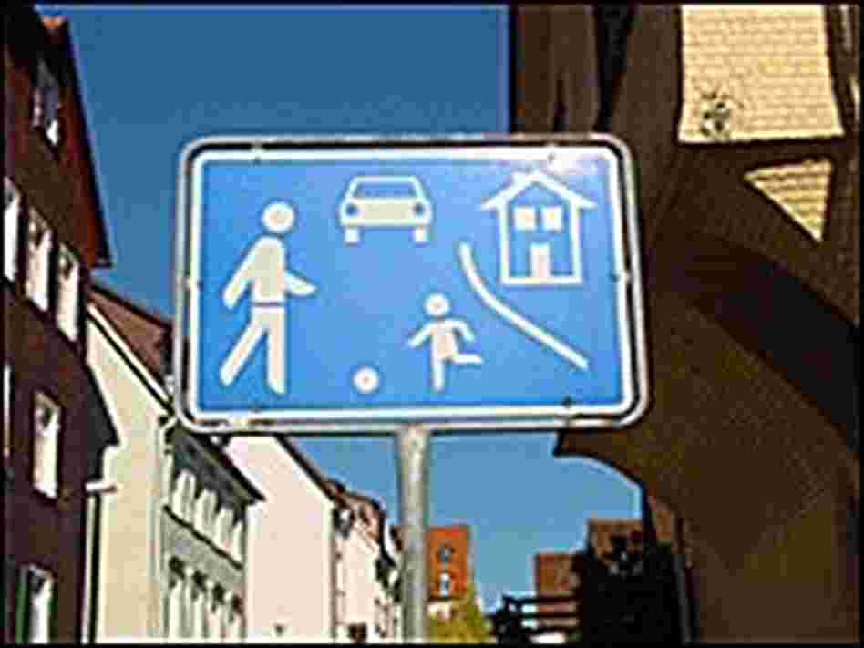 A sign in Germany signals a small village ahead. A sign in Germany signals a small village ahead.